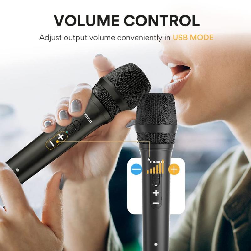[MAONO] マイク usb ダイナミックマイク【 USB マイクロホン/ライブやイベントにも 】 ボーカルマイク カラオケ usbマイク (AU-HD300)