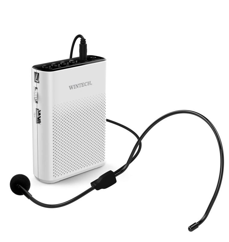 WINTECH ハンズフリー 拡声器 マイクロSD/USB（MP3、WMA,WAV）再生対応・AUXIN端子 KMA-200