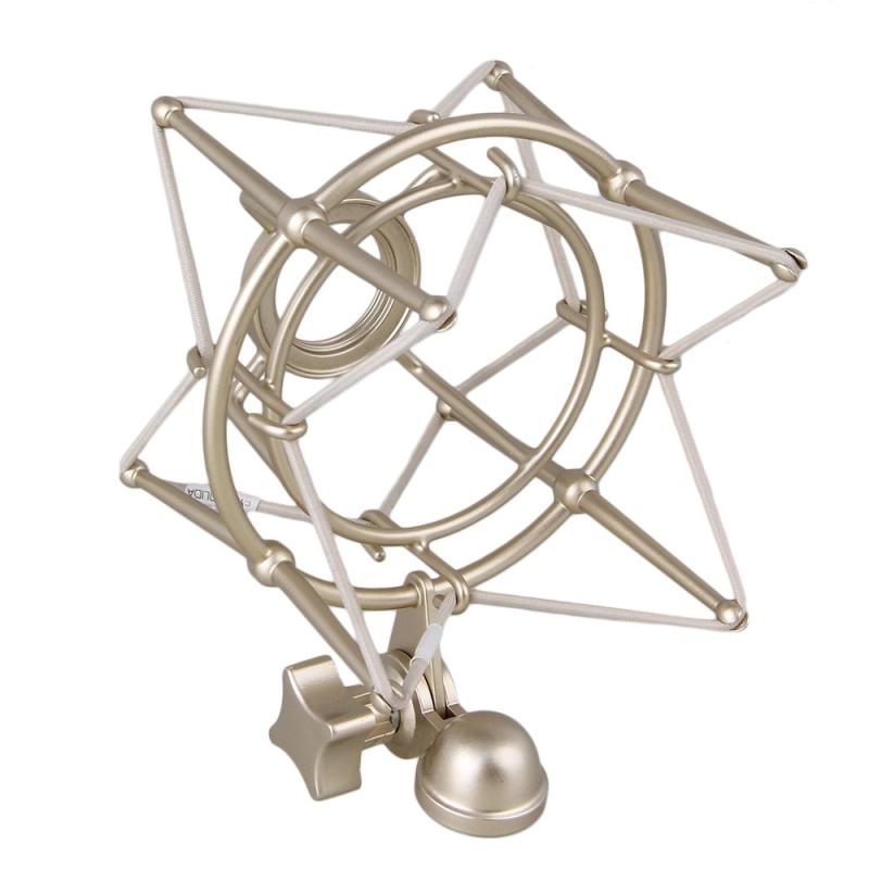 Yibuy シルバー メタル スパイダーショックマウント U87 マイクロフォンのため Large Size 円筒形状