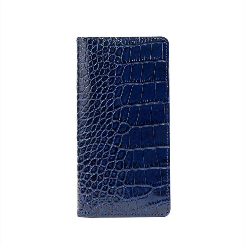 アビィシグネチャー iPhone SE 3/SE 2/ 8/ 7 ケース 手帳型 LIPARI クロコダイル 型押し イタリアン本革 [ ベジタブルタンニンレザー リパリ 日本製 ハンドメイド カード収納 ] ネイビー ABS22718iSE3NV