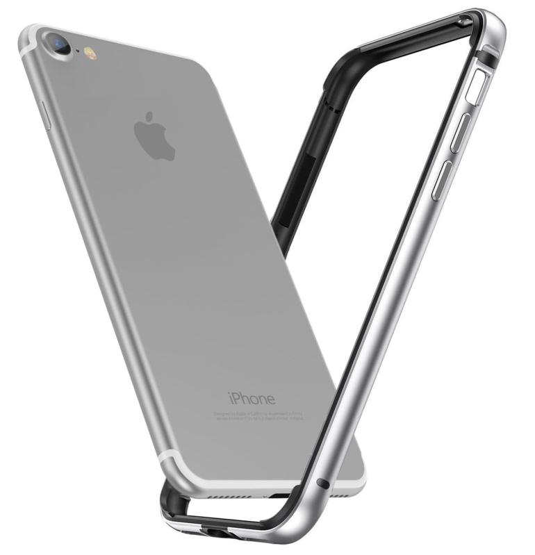 Smorniy case for iPhone アルミバンパー レンズ保護 耐衝撃 二重構造 軽量 一体感 ボタン保護 アイフォン 7/8 用 バンパー おしゃれ