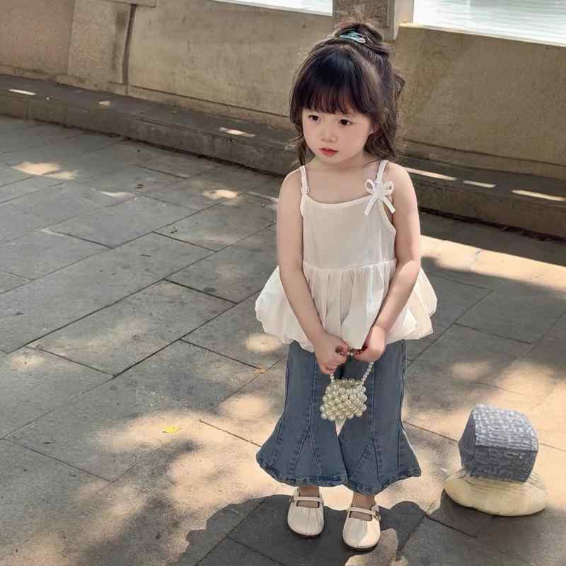 キッズ 女の子 セットアップ 夏服 韓国風 キャミソール トップス デニムパンツ 上...