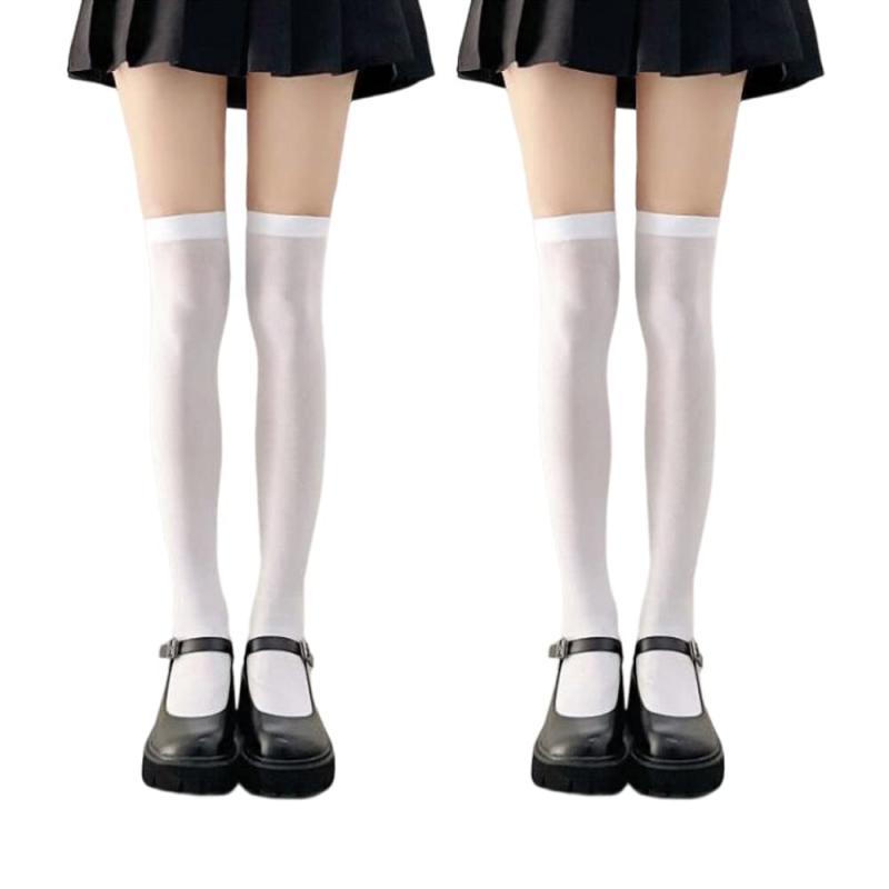 [YFFSFDC] レディース ニーハイソックス 可愛い 滑り止め付き 靴下 ハイソック cosplayや制服用 ロリ系 JK cosplay 通学 美脚ソックス 靴下