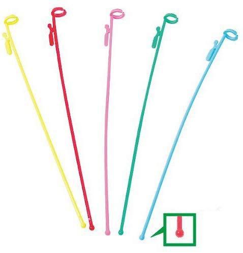 風船プラ棒100本入り 色MIX 21cm