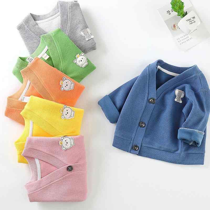 子供服 ニットカーディガン 男女兼用 ベビー・キッズ Vネック コットン 長袖 トップス 無地 インナー 春秋 かわいい 普段着 部屋着 グレー ブルー ピンク系