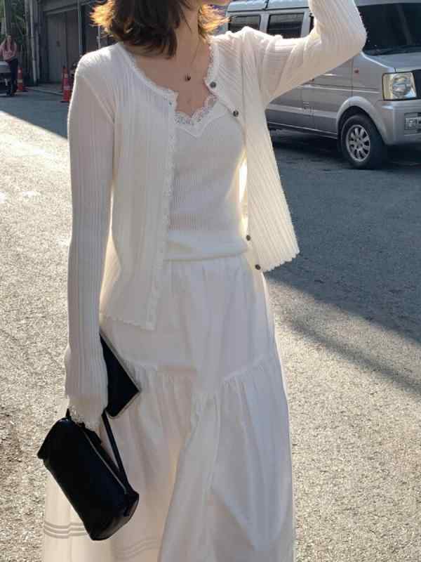 ニットカーディガン レディース 春 韓国風 カジュアル トップス 長袖 ショート丈 婦人服 フェミニン きれいめ おしゃれ 淡雅灰