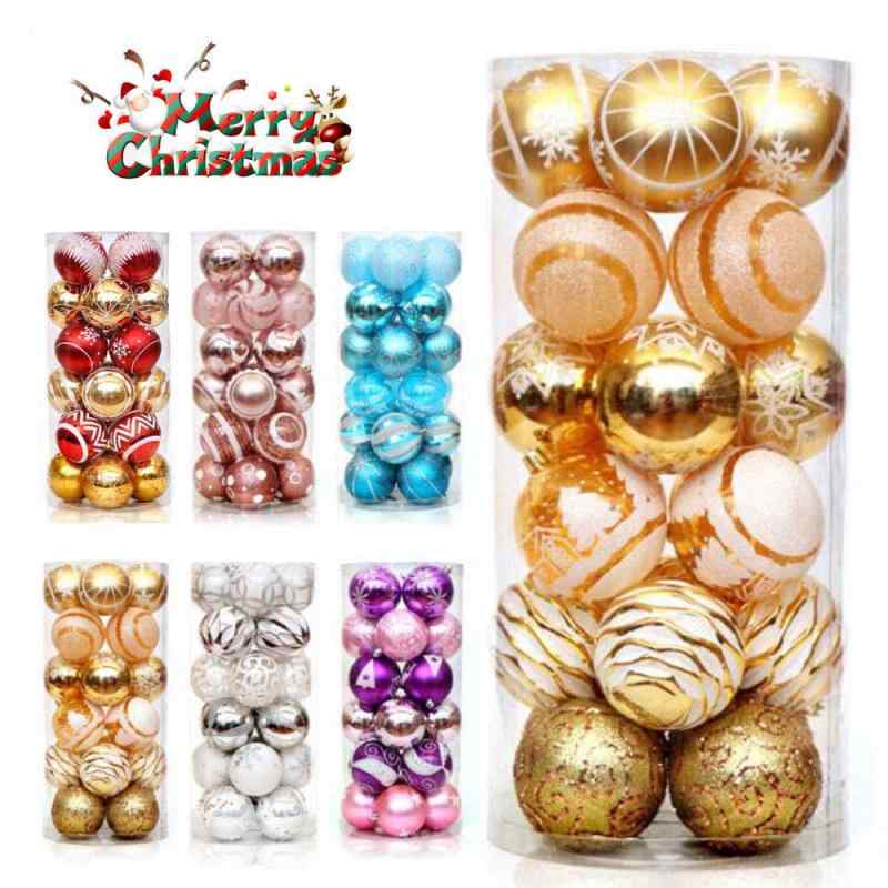 クリスマスボール オーナメント 直径6cm 豪華 24個 セット ツリー飾り ゴージャスな配色 北欧風 クリス..