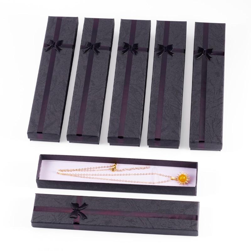 Beadthoven 長方形 ジュエリー収納 アクセサリーケース 無地 紙箱 内側スポンジ付き ギフトボックス 紙ボックス 多用ケース 指輪 リング ネックレス ブレスレット 小物入れ ラッピング 包装 展