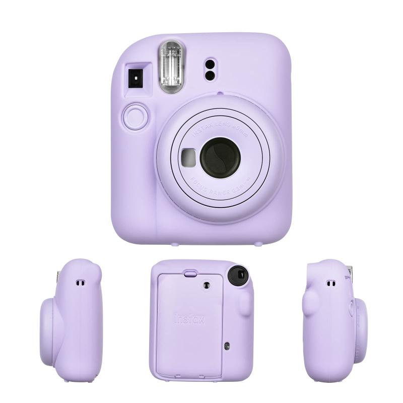 HIYQIN 富士フイルムチェキmini 12ケース,instax mini 12ケース シリコン製 旅行 耐衝撃 チェキ12ケース シリコンジャケット 保護カバー