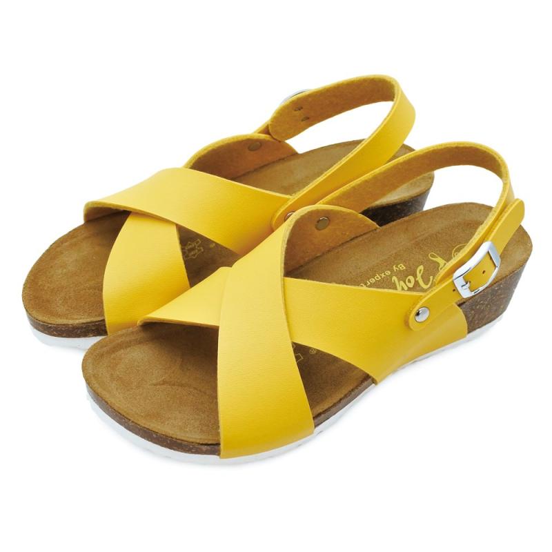 [Joy Walker] [ジョイウォーカー] サンダル レディース ウェッジソール クロスベルト ストラップ ヒール 美脚 夏 コンフォートサンダル 1437P