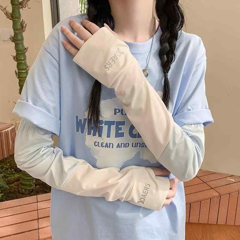 防晒 袖セット 女性用 接触冷感 ピンク ブルー 通勤 普段使い 透気性 伸縮性 ポリエステル スパンデックス 切り替え デザイン 紫外線カット 軽量 夏 春夏 屋外 ライディング ドライブ 手守り