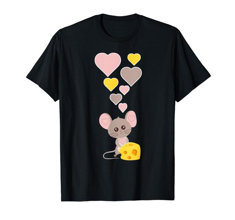 ハートのかわいいマウス Tシャツ
