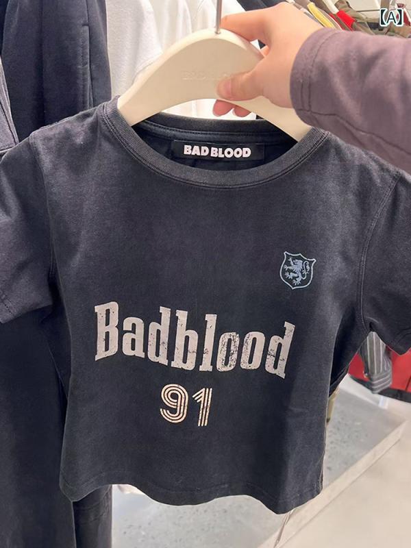 Tシャツ レディース 韓国風 ストリート ダメ...の紹介画像2