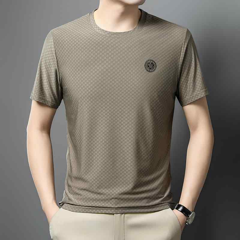 Tシャツ メンズ 半袖 チェック柄 プリント 通気性 薄手 男性用 カットソー トップス 部屋着 普段使い