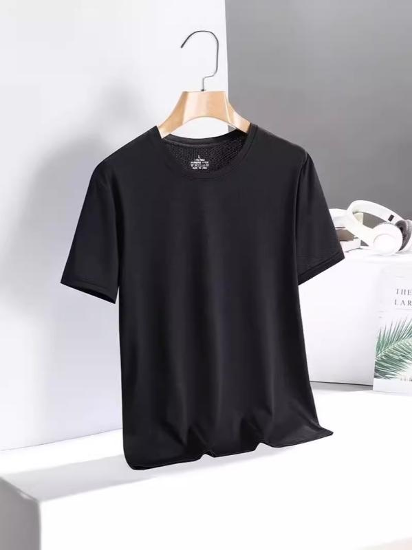 Tシャツ 男女兼用 スポーツウェア ポリエステル 通気性 速乾性 薄手 半袖 カットソー 丸首 カジュアルウェア 白 黒 グレー 春夏 秋冬