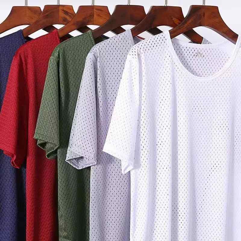 Tシャツ メンズ 男性用 接触冷感 半袖 トップス 速乾 メッシュ スポーツ インナー 部屋着 アウトドア