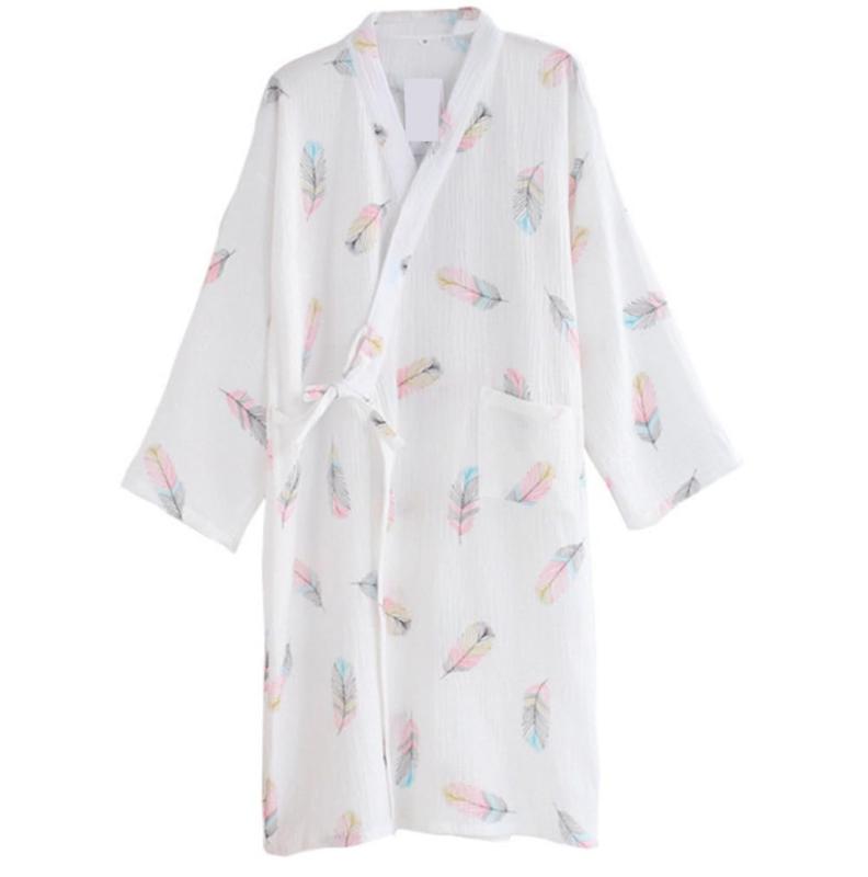 [SLMJMY] ガーゼパジャマ レディース 寝巻き ルームウェア 前開き 長袖 綿100% お寝巻 ねまき パジャマコットン 甚平 吸汗 部屋着 浴衣 和風 可愛い 春夏秋 ガーゼ