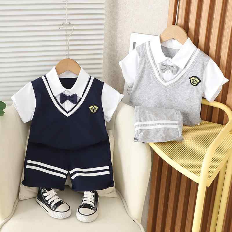 子供用セットアップ ベビー 夏服 上下セット 短袖シャツ ショートパンツ 80 90 100 110 120cm 薄手 かわいい おしゃれ 赤ちゃん 幼児 男の子 フォーマル 結婚式 発表会 お呼ばれ 普段着