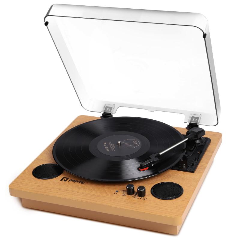 レコードプレーヤー Bluetooth送信＆受信 スピーカー内蔵 USB録音でき RCAでアンプ繋ぎ