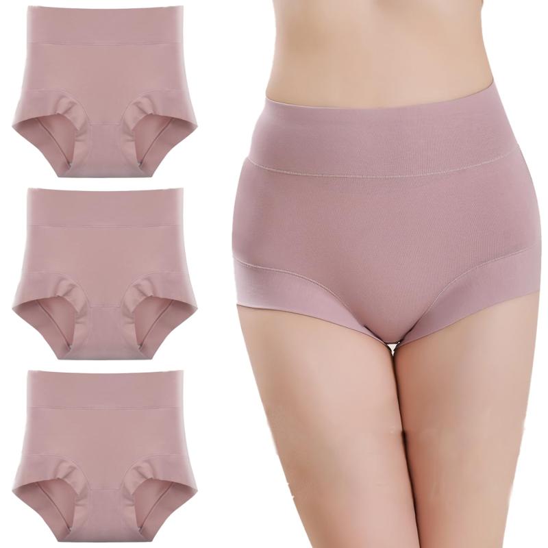 [Angel's Closet] 深履き ショーツ 3枚セット ハイウエスト お腹すっぽり 3D立体 シームレス ショーツ 無縫製 美尻ショーツ ストレッチ