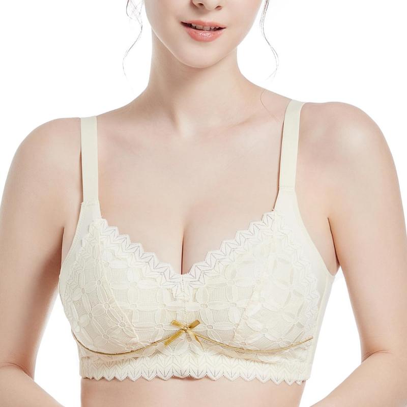 [Comm　c’est] ブラジャー 大きいサイズ 小さく見せるブラ ノンワイヤー 大きいブラ 着痩せ すっきり 産前 産後 脇高 脇肉 レース かわいい インナー 下着 レディース