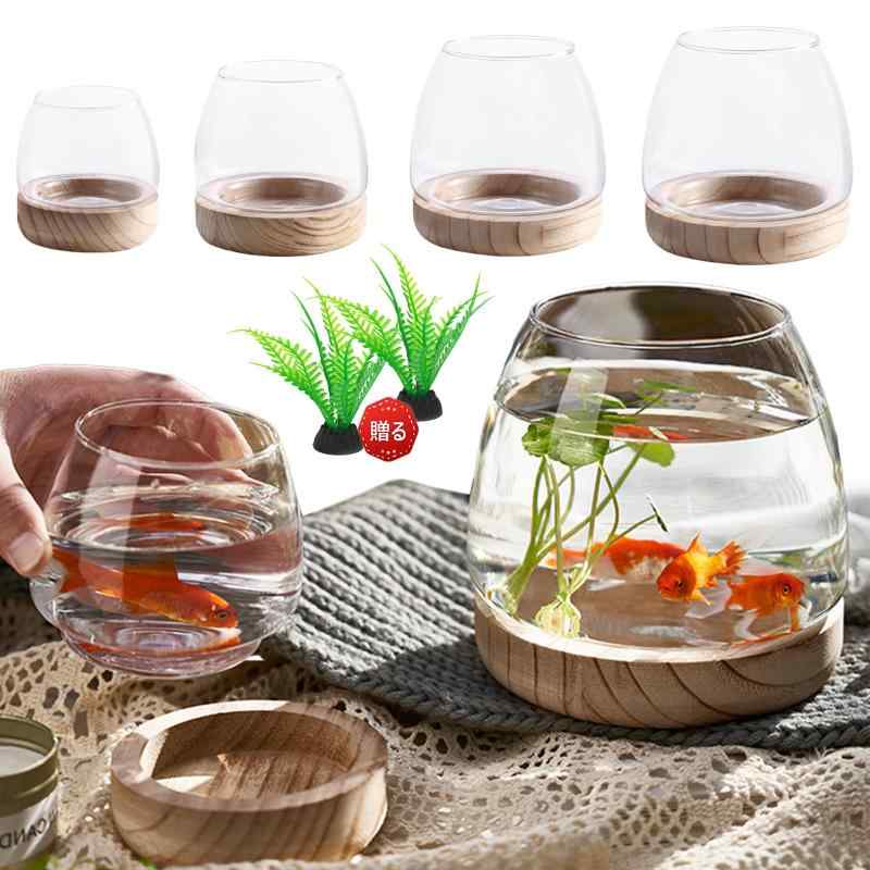 金魚鉢 ガラス 丸 金魚 水槽 小さい メダカ水槽 飼育水槽 メダカ鉢 観葉植物 インテリア メダカ 容器 テーブル アクアリウム ボウル 水培 大容量 おしゃれ メダカ飼育容器 小型 メダカ飼育鉢