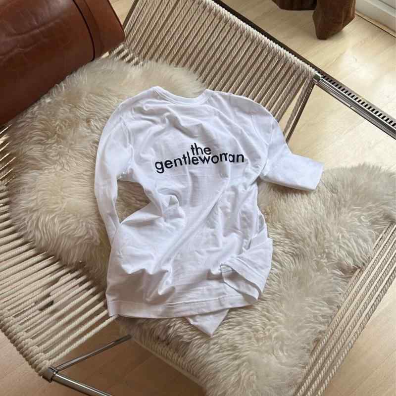 Tシャツ レディース 長袖 竹節綿 コットン 水洗い加工 ラウンドネック ロゴあり ゆったり 日韓スタイル カジュアル トップス