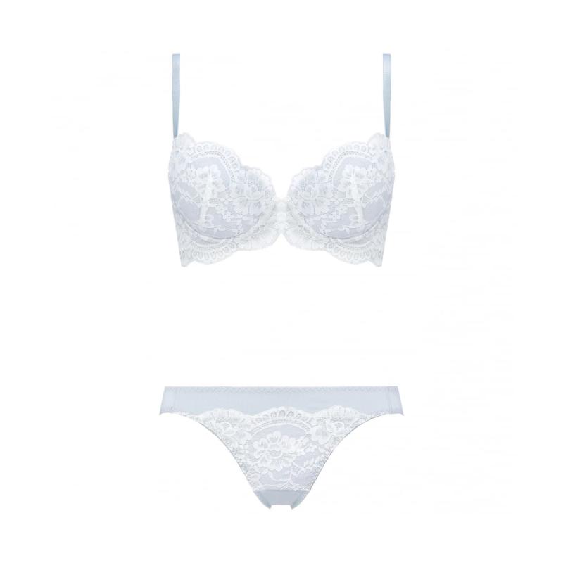 [アモスタイル] デイリーAMOSTYLE 3/4 10219788 ブラ＆ショーツセット レースラバー 自然 快適フィット ヒップハンガーショーツ コード調レースデザイン
