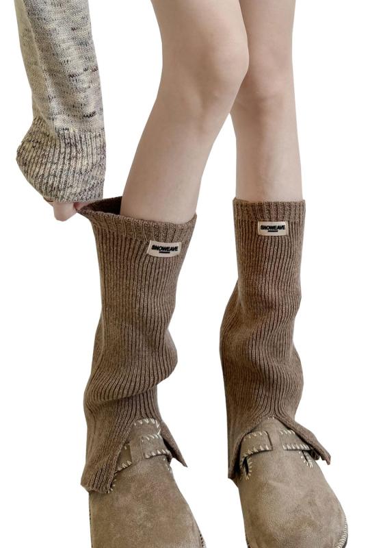 [Roiyezo] レッグウォーマーニット 足首ウォーマー 防寒 靴下 レッグウォーマー ズリ落ちにくい 厚手 レッグカバー 高弾性 ルーズソックス