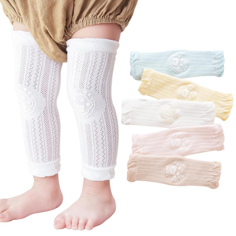[Buffydeer] ベビーレッグウォーマー 夏 赤ちゃん ニーパッド 幼児用 膝当て 男の子 女の子 ニーパッド 5足セット 歩行勉強 冷房対策 擦り傷防止 シリコーン滑り止 めメッシュ 通気 綿