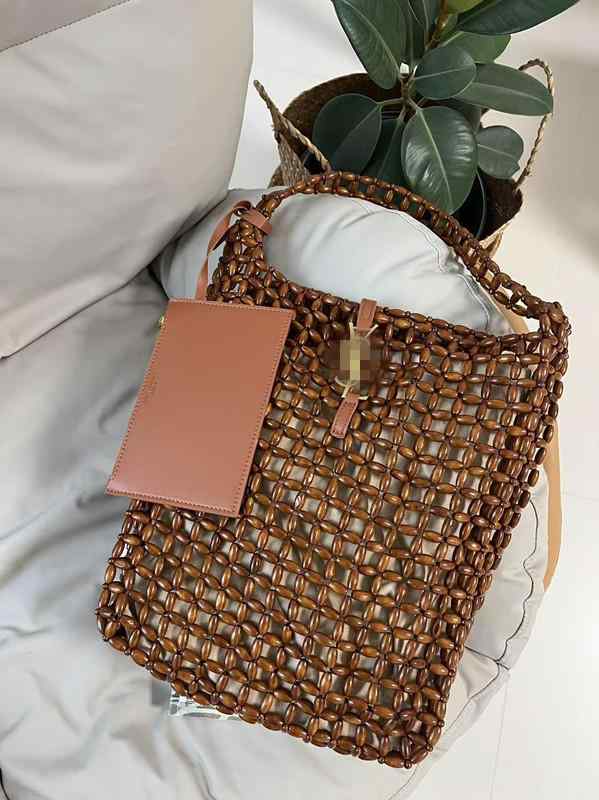 Tote Bag Type - カゴバッグ レディース ハンドバッグ ショルダーバッグ 草編み 手編み 籠 ビーチバッグ 通勤 旅行 リゾート 大容量 ブラウン ブラック
