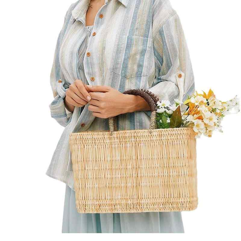 かごバッグ レディース 手編み ビーチバッグ トートバッグ 草編み リゾート ハンドバッグ 鞄 大容量 軽量 旅行用 おしゃれ かわいい