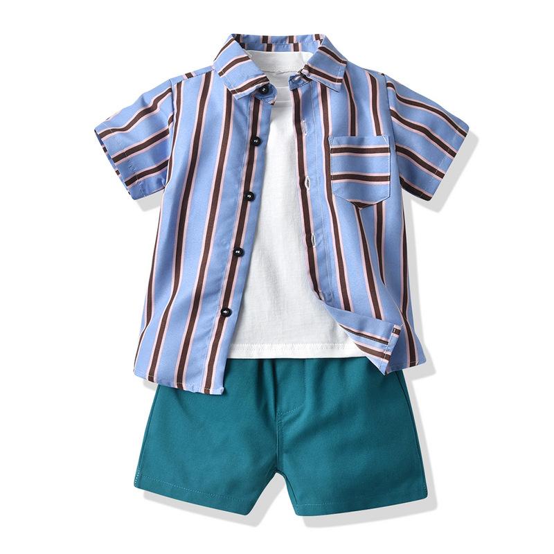 キッズ 男の子用 半袖シャツ 短パン セットアップ 綿 子供服 カジュアル ボーイズ ...