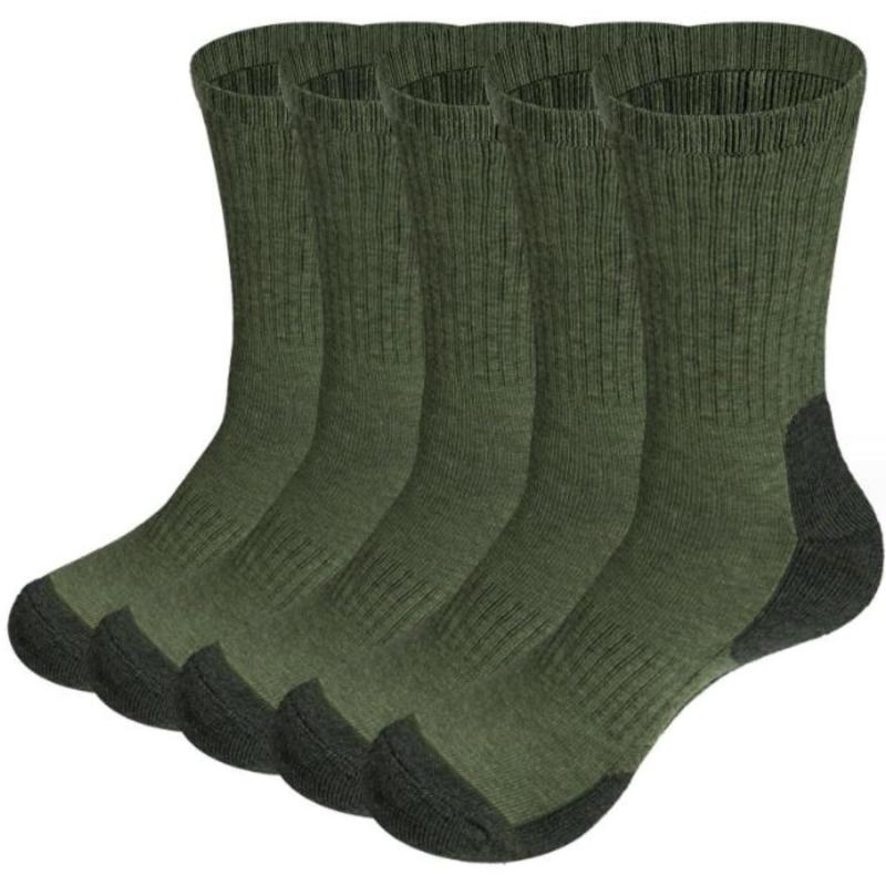 [ベンケ] 【厚手で疲れにくい】 登山用 靴下 厚手 5足セット アウトドアxスポーツ用 ソックス 足底クッション [吸汗速乾x防臭] メンズ