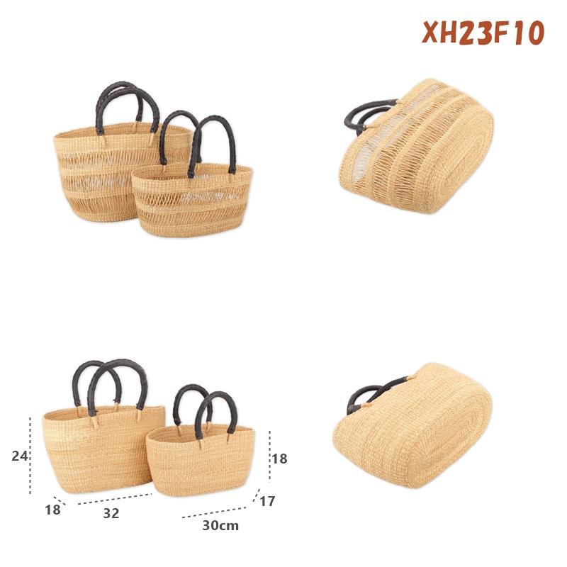 Handbag Type - かごバッグ レディース アフリカ 輸入 手編み ビーチ バッグ 籐 草 リゾート 海 楕円形