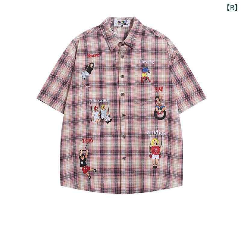 シャツ 男性用 格子柄 半袖 ポリエステル 接...の紹介画像3
