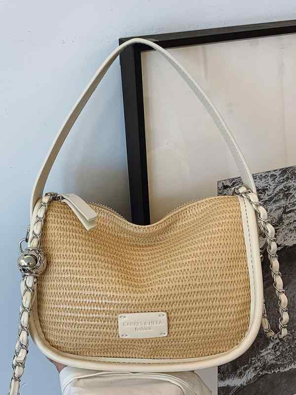 Tote Bag Type - かごバッグ レディース ショルダーバッグ 草編み サマーバッグ ハンドバッグ 麦わら 鞄 斜めがけ アーバン ブラック ブラウン アイボリー