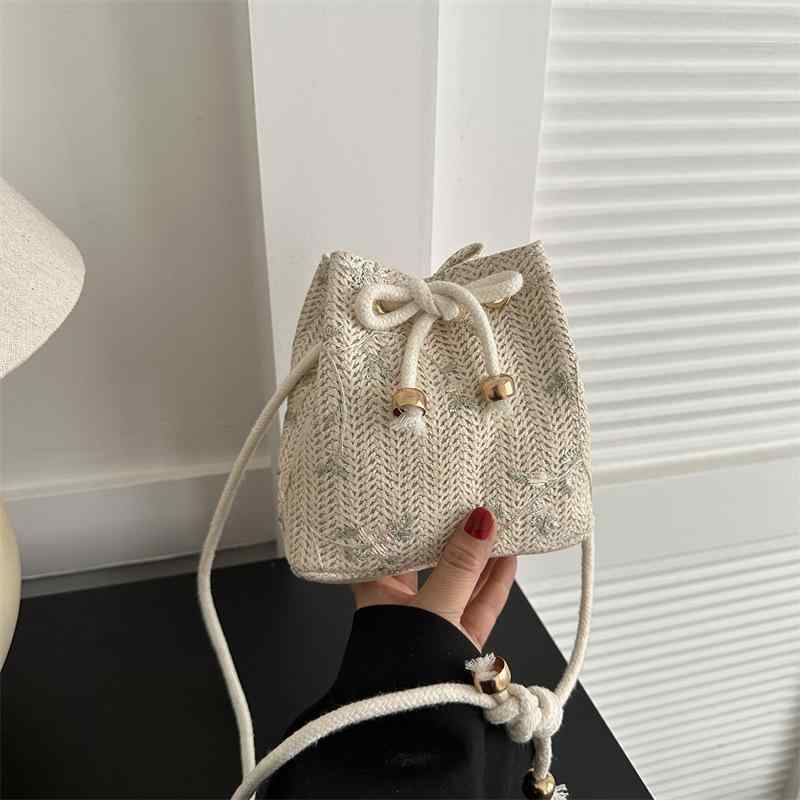 Handbag Type - かごバッグ レディース レース編み バケツ型 ショルダーバッグ 斜めがけ 大容量 裏地付き ソフト 普段使い 旅行 お出かけ