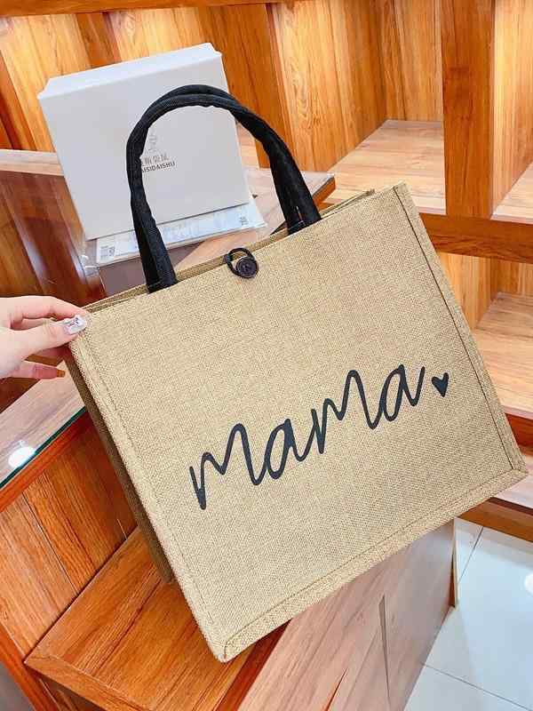 Tote Bag Type - トートバッグ レディース 麻 手提げ 籠編み かわいい 大容量 エコバッグ マザーズバッグ ショッピングバッグ 通勤 通学 旅行 春夏
