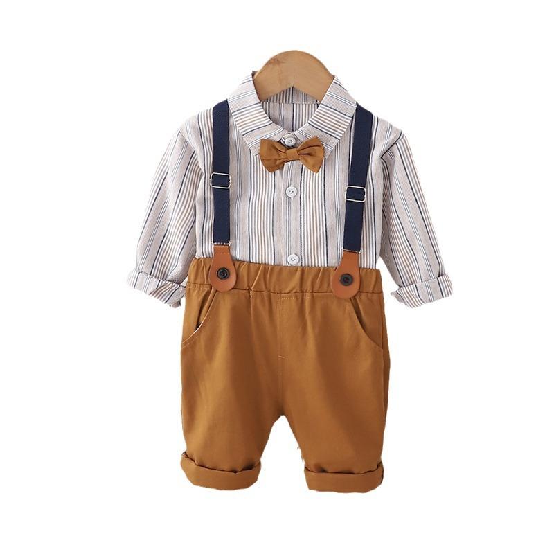 キッズ セットアップ 春秋 長袖シャツ サロペット 2点セット 子供服 かわいい おしゃれ 男の子 女の子 ボーイズ ガールズ ストライプ 綿80% 普段着 部屋着 80cm 90cm 100cm 110cm 120cm