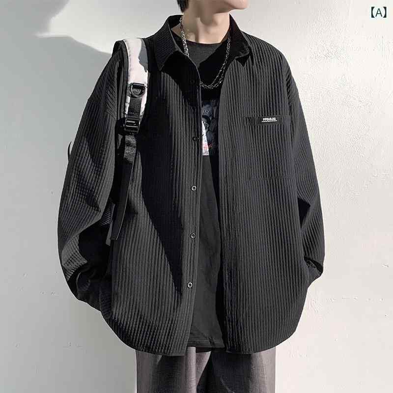 シャツ メンズ 長袖シャツ アメリカン 格子柄 コットンブレンド 襟付き トップス 普段使い カジュアル スプリング オータム ブラック ホワイト グリーン M L XL 2XL 3XL 4XL 5XL