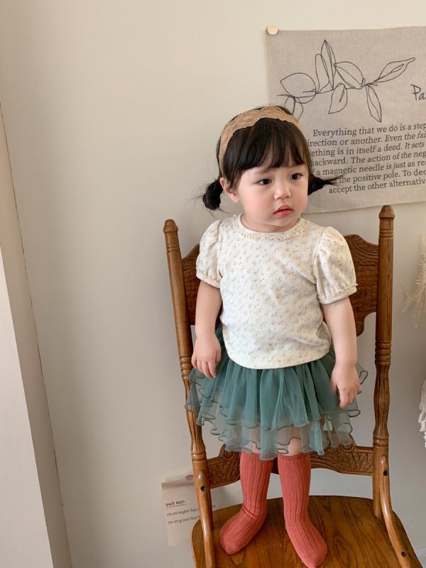 ベビー服 女の子 上下セット 半袖 トップス スカート かわいい 花柄 薄手 幼児 普段着 赤ちゃん 子供服 綿