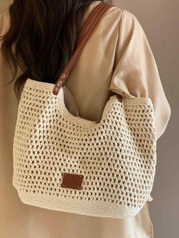 Tote Bag Type - トートバッグ レディース 大容量 編み込み 2024 春夏 欧美風 レトロ 普段使い ビーチ サマー 籠バッグ かごバッグ