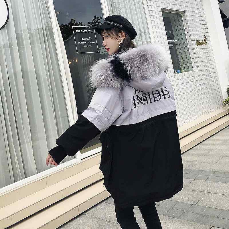 ダウンジャケット レディース 大きいサイズ ゆったり ロング丈 韓国風 ファー襟 冬 厚手 アウター 刺繡 緑 紫 黒 アクリル