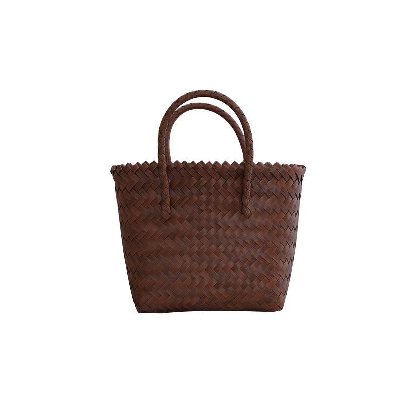 Handbag Type - トートバッグ レディース シンプル 草編み あみバッグ 鞄 手編み PP素材 肩掛け 普段使い