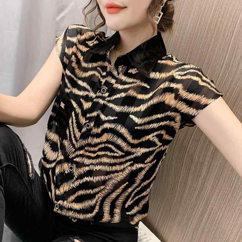 Blouses - 春夏 女性用 印花 フラッペ シャツ トップス ブラウス 短袖 方領 直筒型 条紋柄 切り替え 接触冷感 伸縮性 軽量 通勤 普段使い 私服 御姐風 気質 カジュアル ファッション かわいい ブラック ピンク系 アイボリー