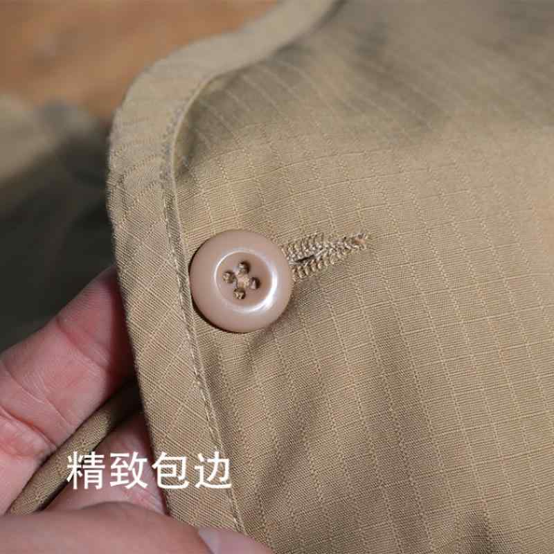 メンズ ジャケット 無領 コットン 綿 混紡 防水 保暖 ダウンライナー ワーク ミリタリー 風 秋冬 長袖 合体型 単排ボタン 立襟 ローテク スエット リブ 裾 直線 ヘム 立体 ポケット 吸湿速乾 通気性 日常 着用 黒 色 カーキ 色 ポリエステ