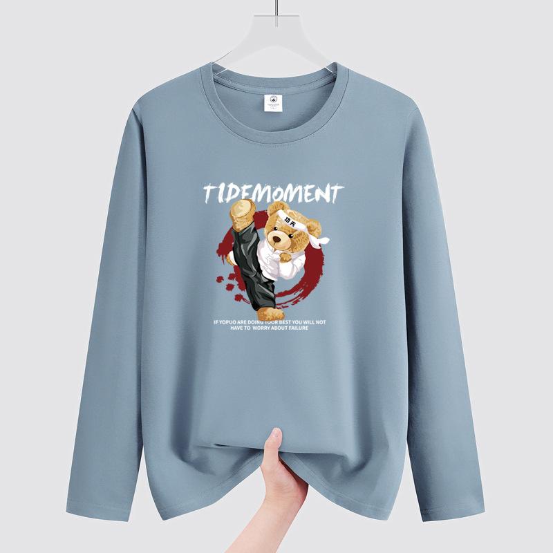メンズ Tシャツ 長袖 コットン100% 直筒シルエット ラウンドネック インナー トップス 丸首 ゆったり大サイズ プリント柄 コットン素材 ベーシックスタイル カジュアル 日常使い 吸湿性 快適 通勤 休日 メンズウェア 男性用 秋冬 白色 グレー系