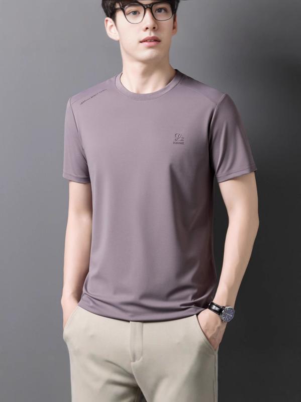 Tシャツ メンズ 半袖 クルーネック 接触 トップス 涼感 カジュアル ゆるシルエット ビッグシルエット おしゃれ 無地
