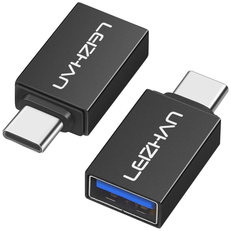 leizhan USB Type-C オスからUSB メスアダプター、10Gbps/120W Type-CからUSB 3.1高速充電・データ転送・OTGアダプター